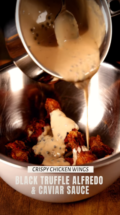 Black truffle alfredo & caviar sauce